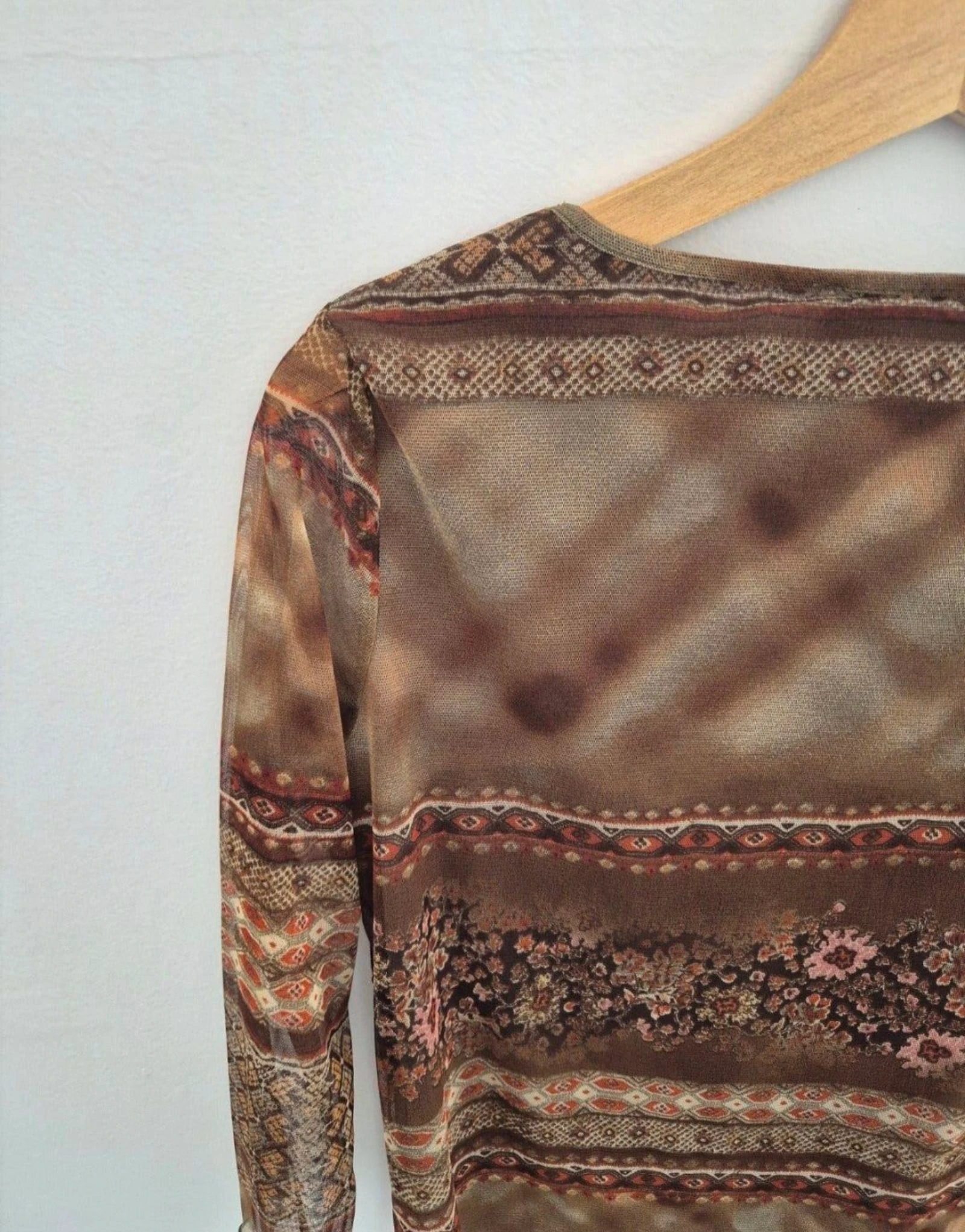 Vintage Georges Franck Y2K Haut en Maille Patchwork à Paillettes – Taille 42/44 – photo 8